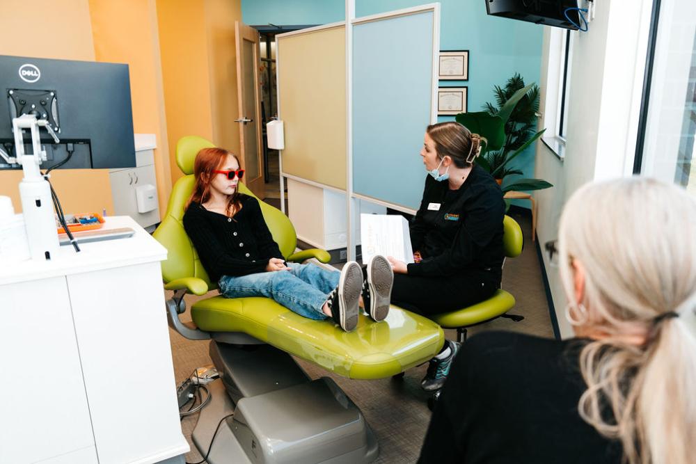 patient in dentist exam room | apple valley pediatric dentist