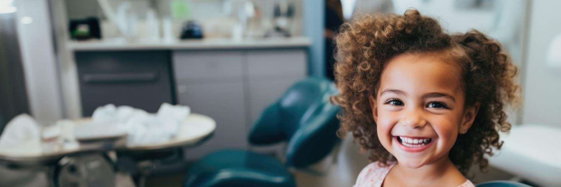 little girl smiling in dentist office | dentist office apple valley mn