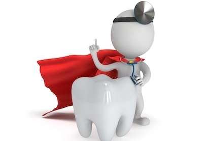 cartoon tooth with cape | emergency dentist apple valley mn