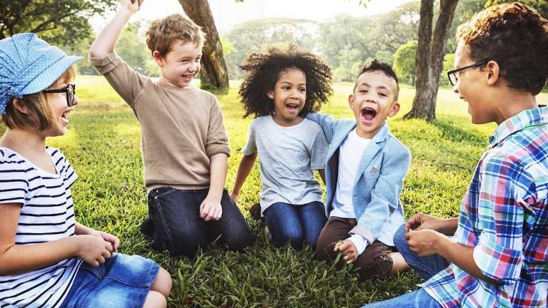 five children playing outside | special needs dentist apple valley mn